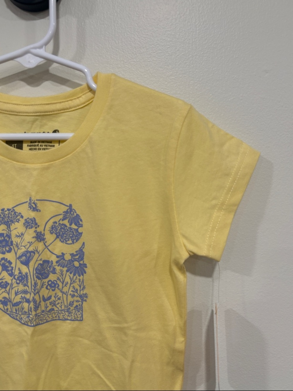 Carhartt Yellow Kids with Floral Graphic Tee 4T - Picture 6 of 11